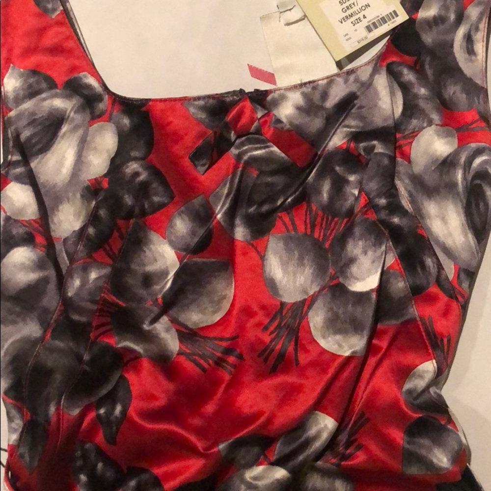 NWT YOANA BARASCHI size 4 red and gray dress - Picture 5 of 7